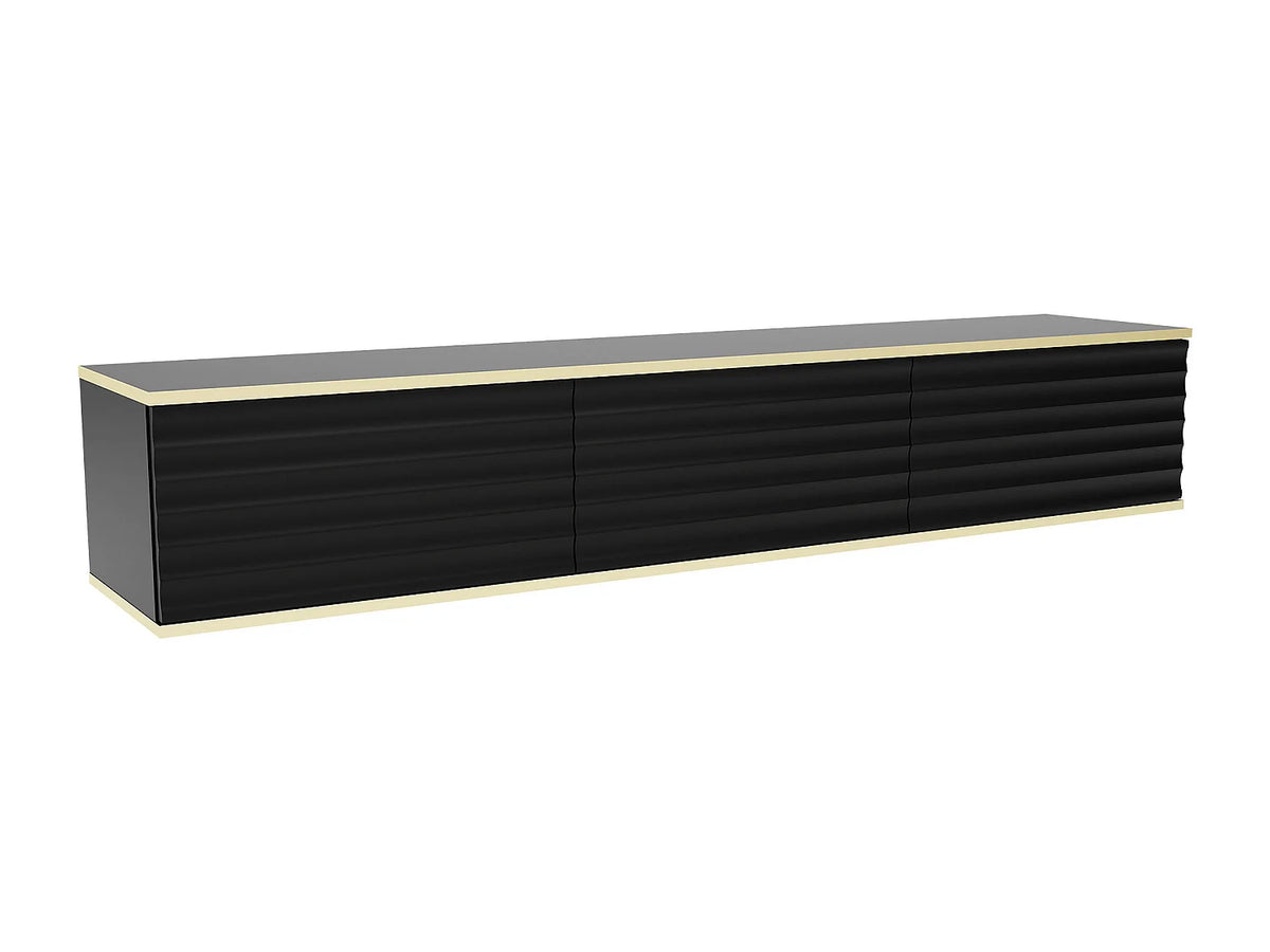Meuble TV en Bois Noir - ALESAR vue 3