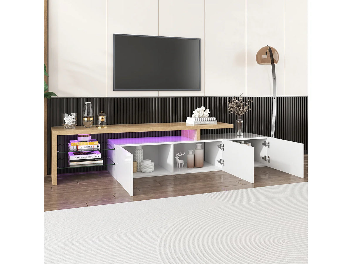 Meuble TV en Bois Blanc 198 cm - MODERNLUXE vue 8