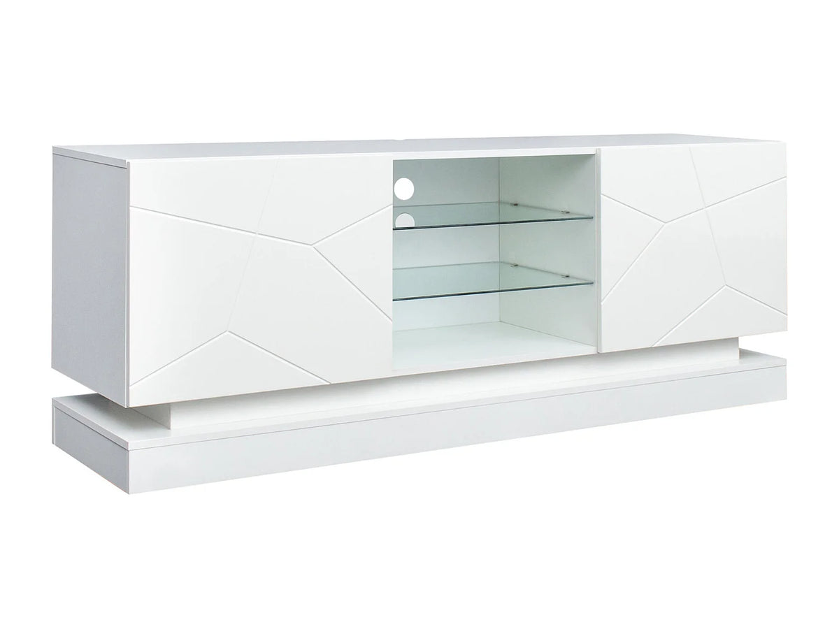 Meuble TV en Bois Blanc 160 cm - MERAX vue 4