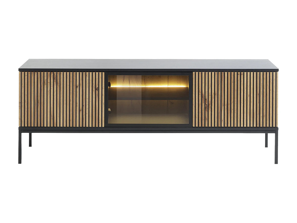 Meuble TV en Bois Noir 153 cm - OVILA vue 4