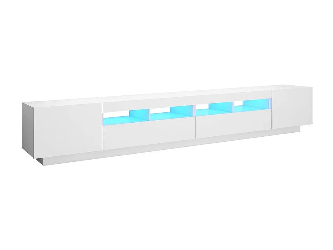 Meuble TV en Bois Blanc 260 cm - MAISON CHIC vue 2