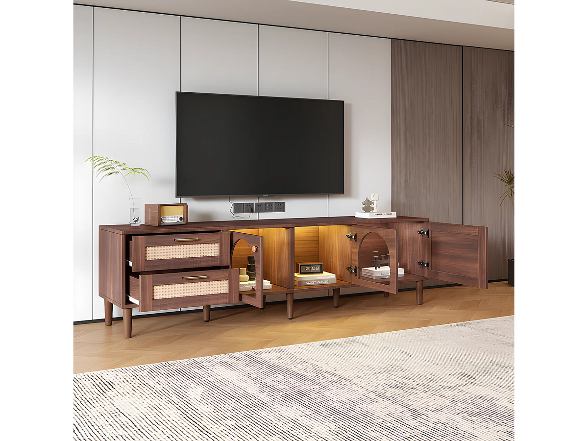 Meuble TV en Bois 180 cm 3 Portes - MODERNLUXE vue 2