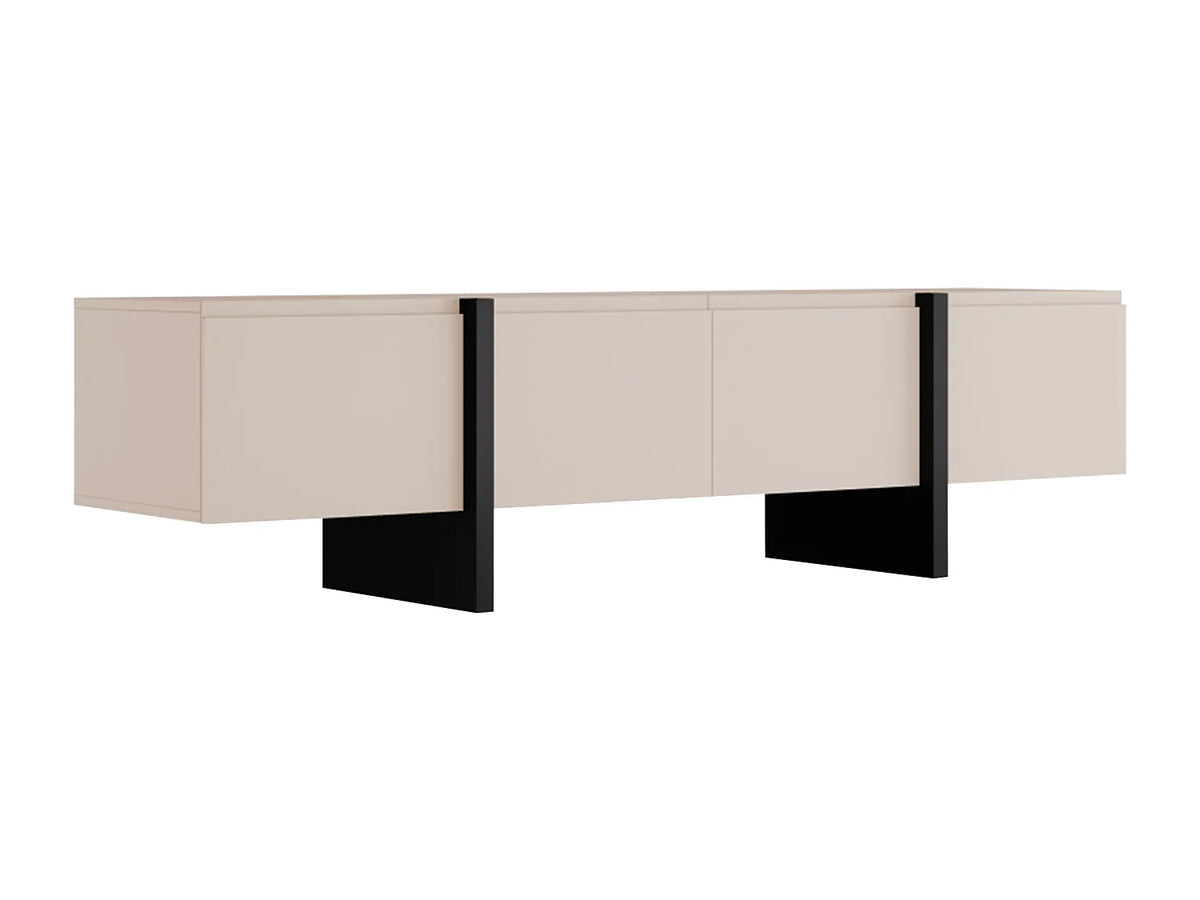 Meuble TV en Bois Noir - LUVONIA vue 4