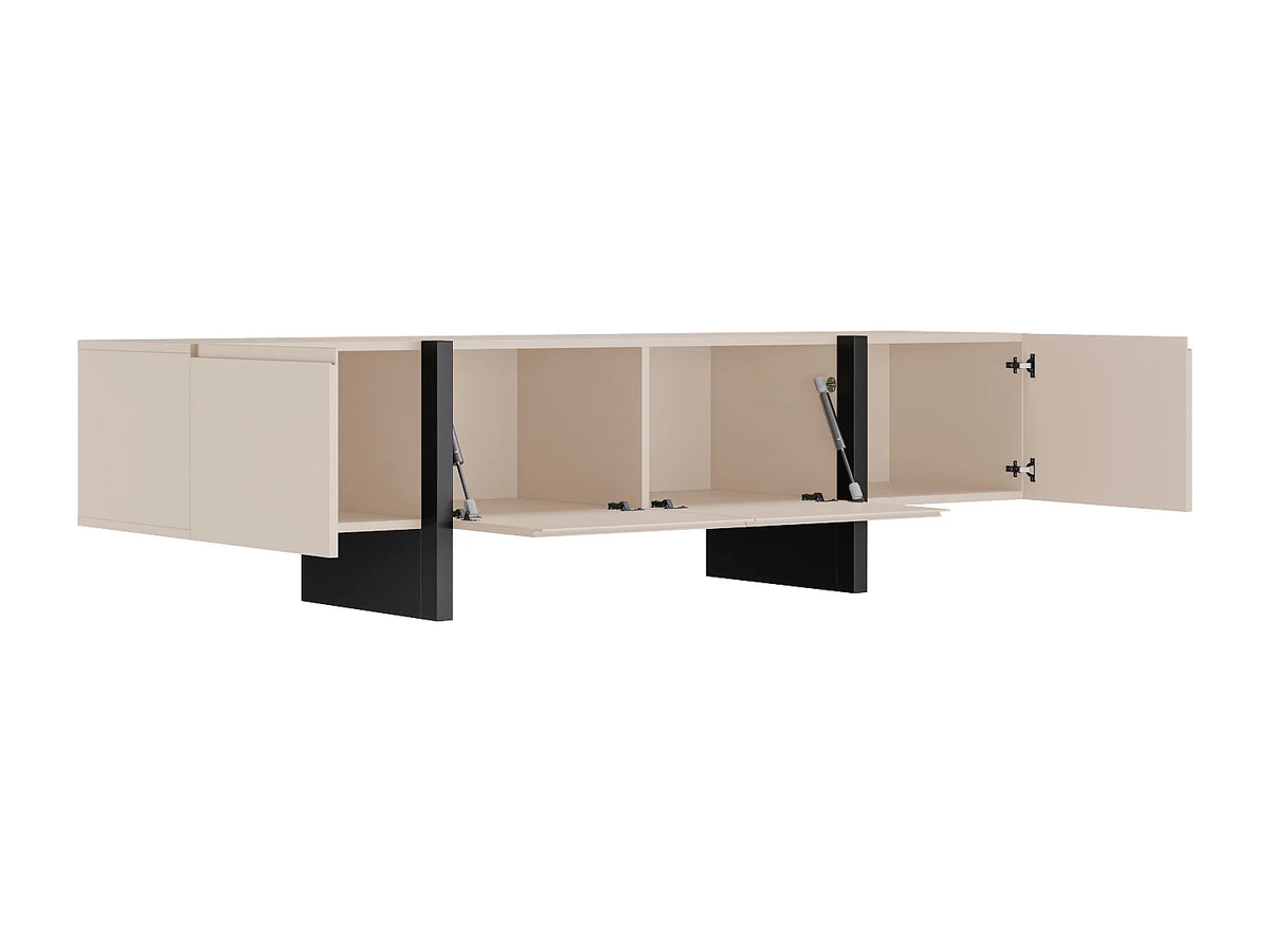 Meuble TV en Bois Noir - LUVONIA vue 5