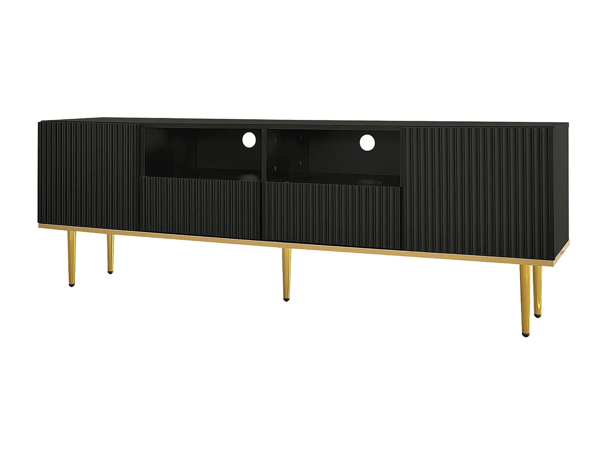 Meuble TV en Bois Noir 165 cm - MODERNLUXE vue 3