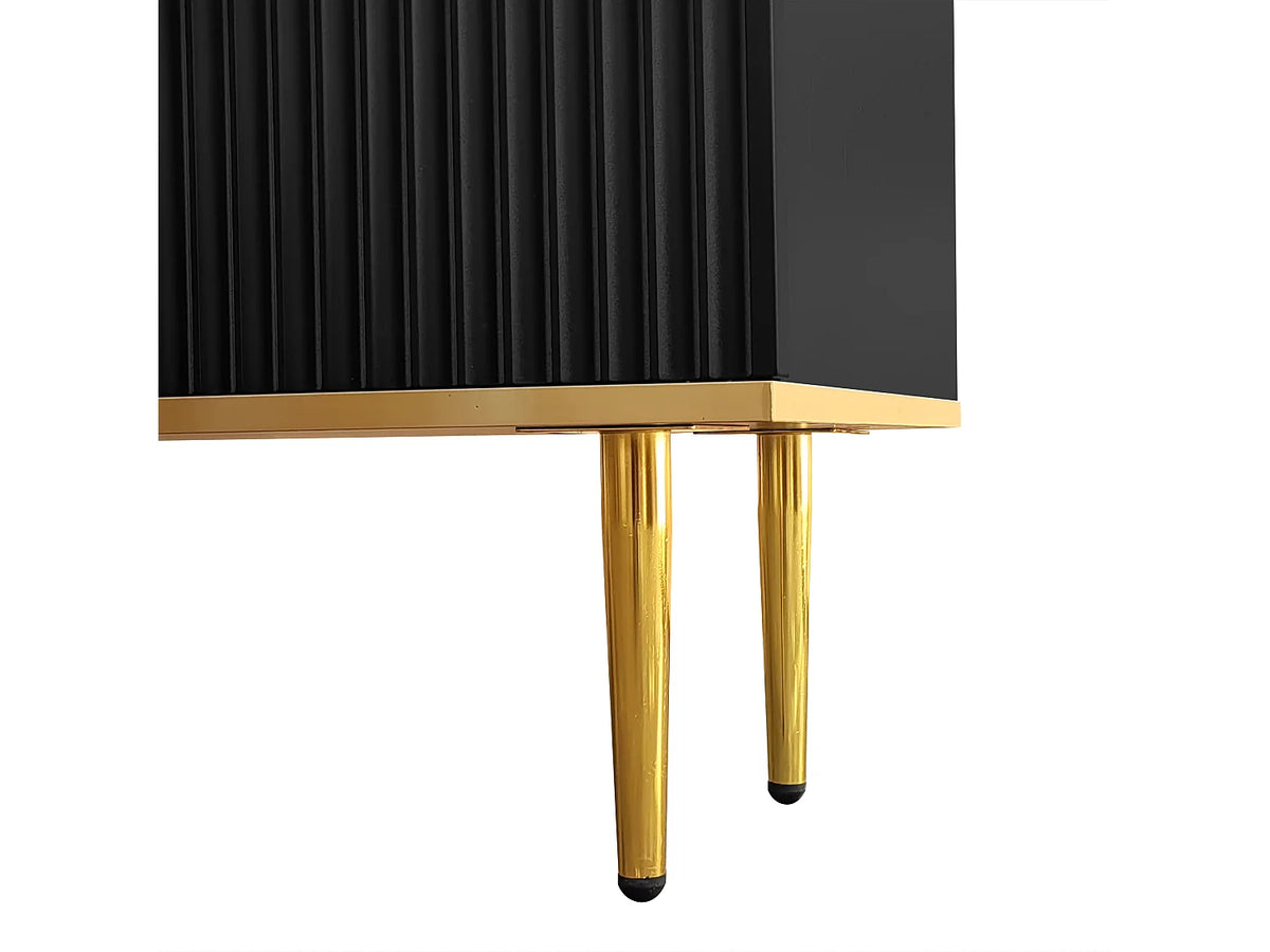 Meuble TV en Bois Noir 165 cm - MODERNLUXE vue 7