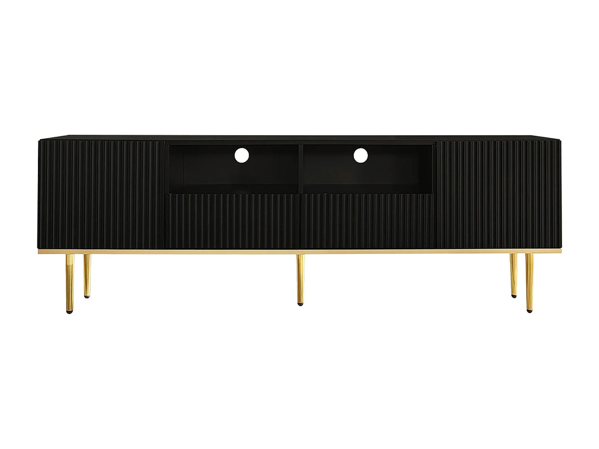 Meuble TV en Bois Noir 165 cm - MODERNLUXE vue 8