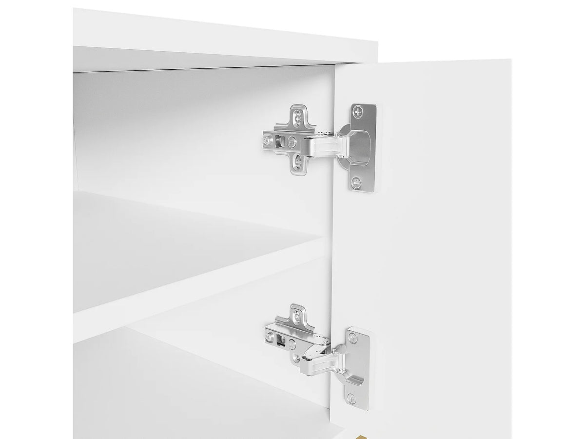 Meuble TV en Bois Blanc 170 cm Doré - MODERNLUXE vue 6