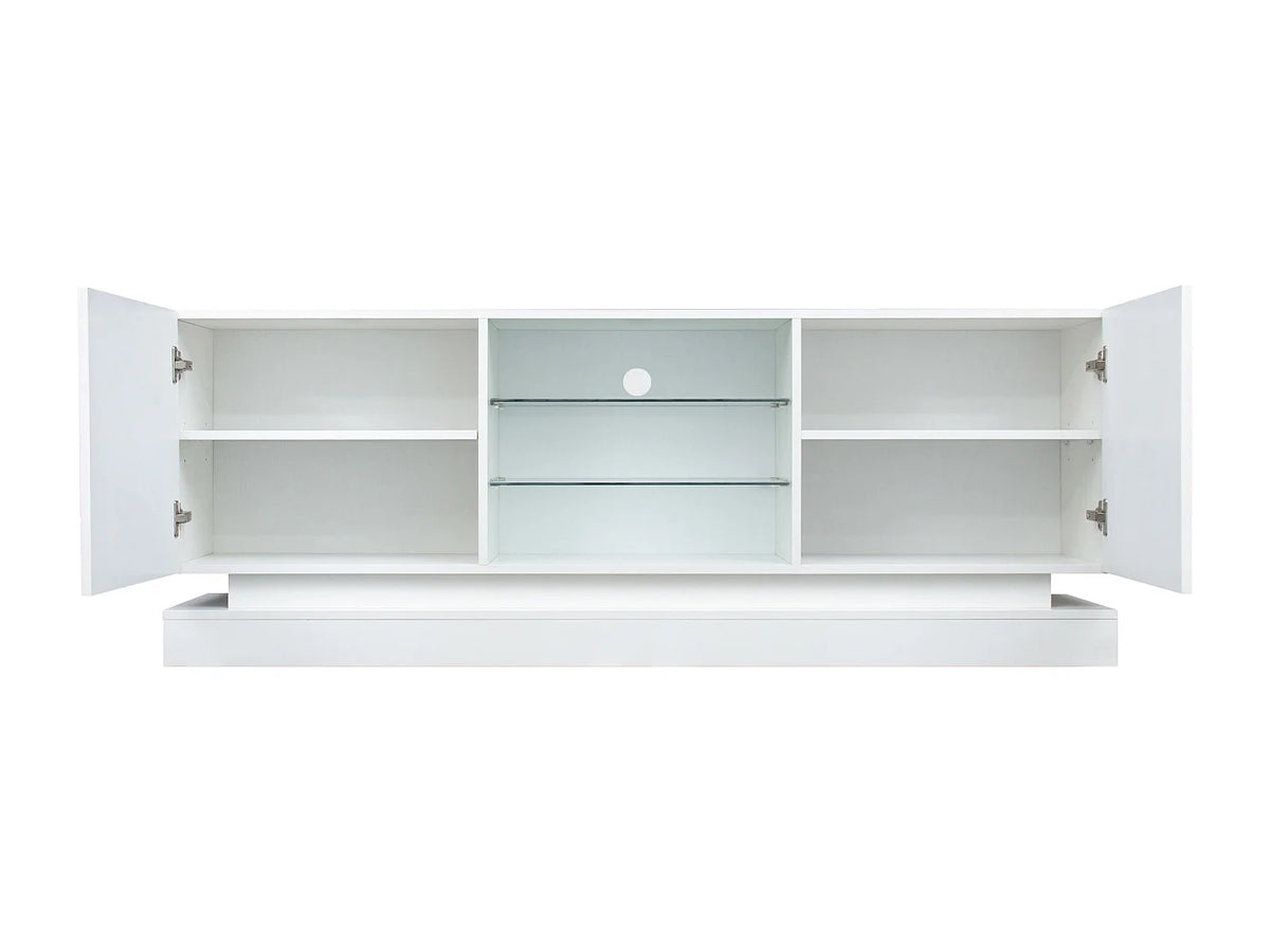 Meuble TV en Bois Blanc 160 cm 2 Portes - MODERNLUXE vue 10