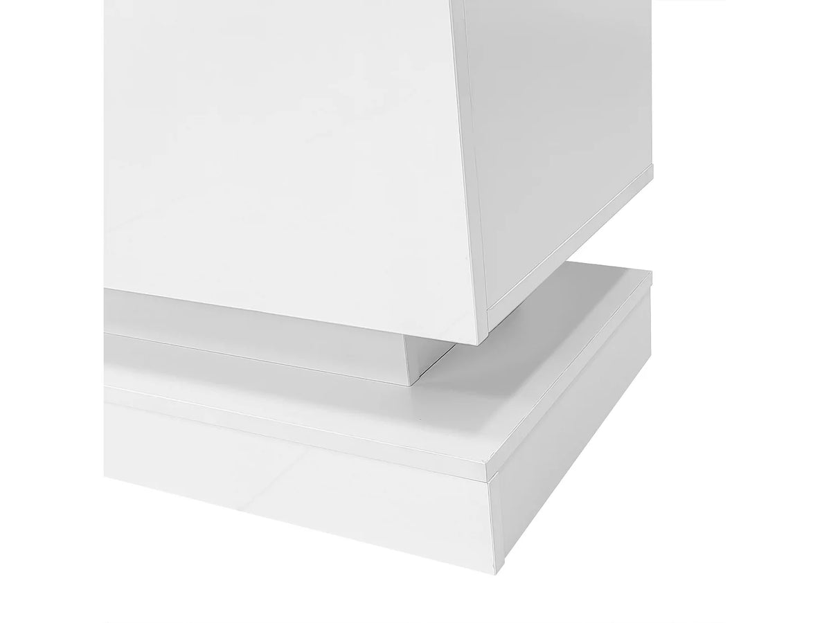 Meuble TV en Bois Blanc 160 cm 2 Tiroirs - MODERNLUXE vue 6
