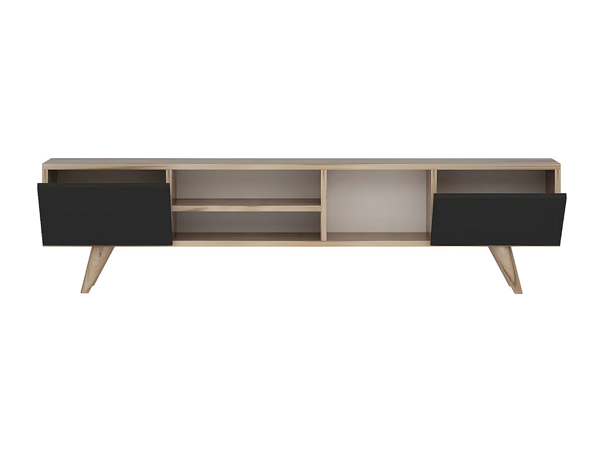 Meuble TV en Bois Noir - MOSTIA vue 5