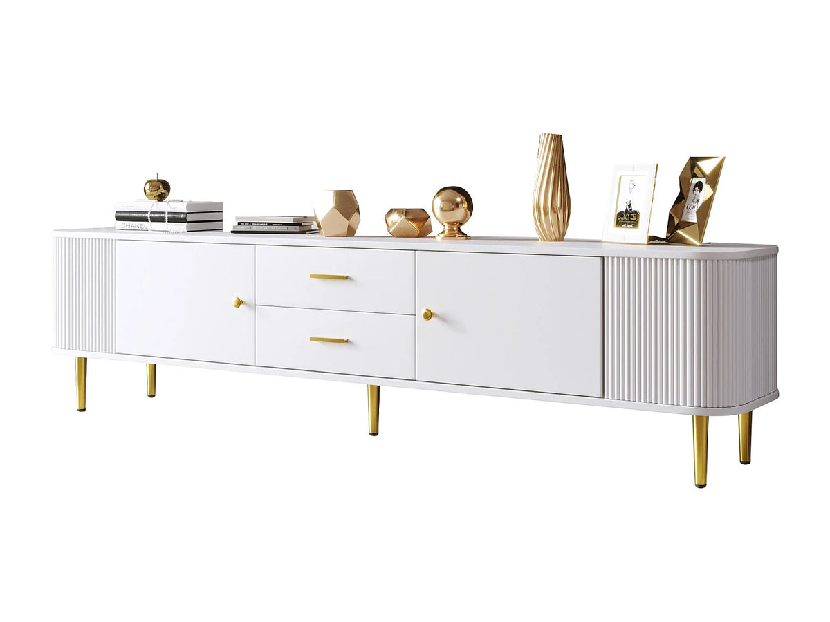 Meuble TV en Bois Blanc 170 cm - MERAX vue 5