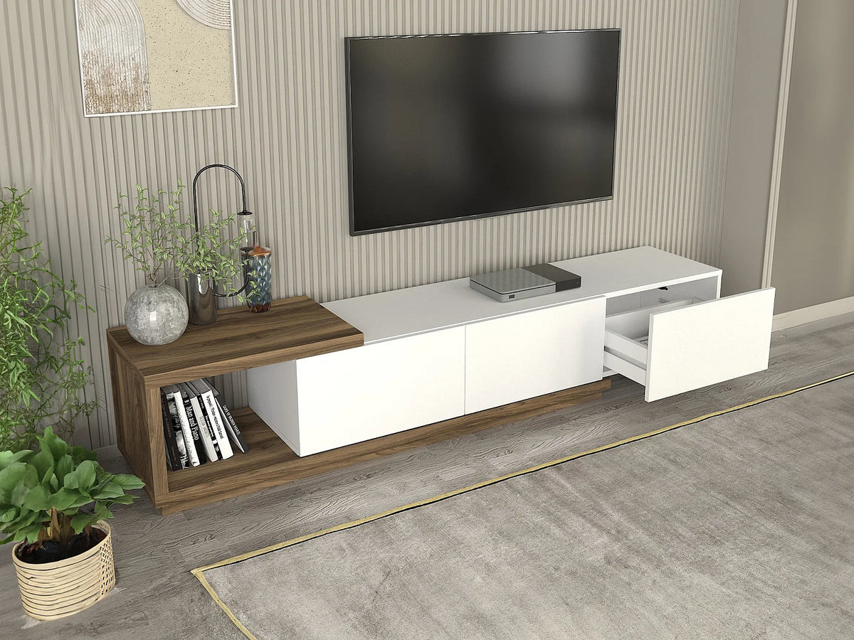 Meuble TV en Bois Blanc - DUKIAN vue 6