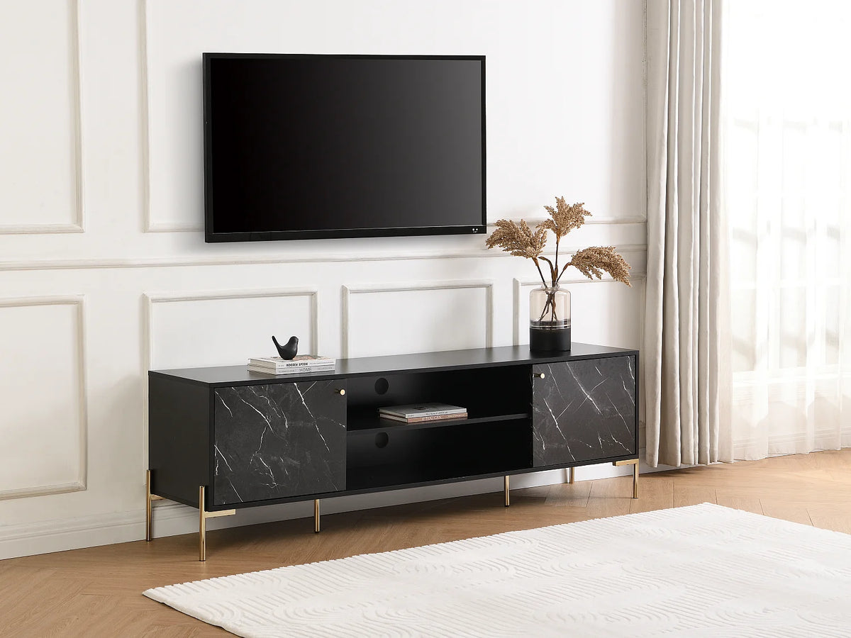 Meuble TV en Bois Noir - CIEMILA