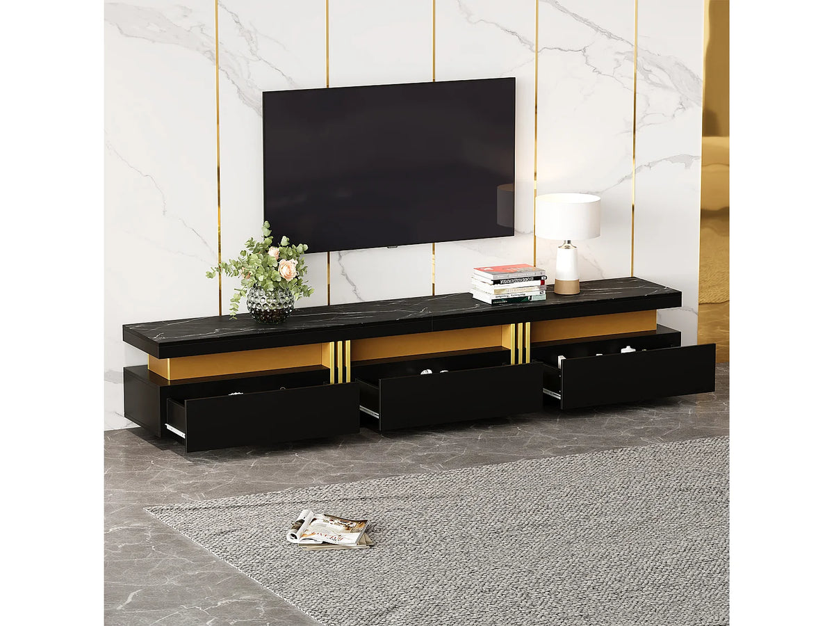 Meuble TV en Bois Noir - MERAX vue 4