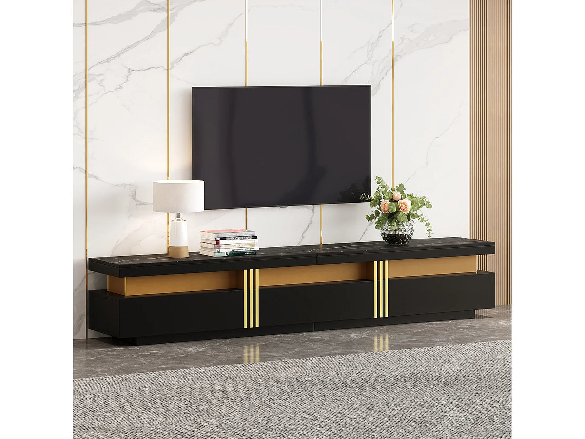 Meuble TV en Bois Noir - MERAX vue 5