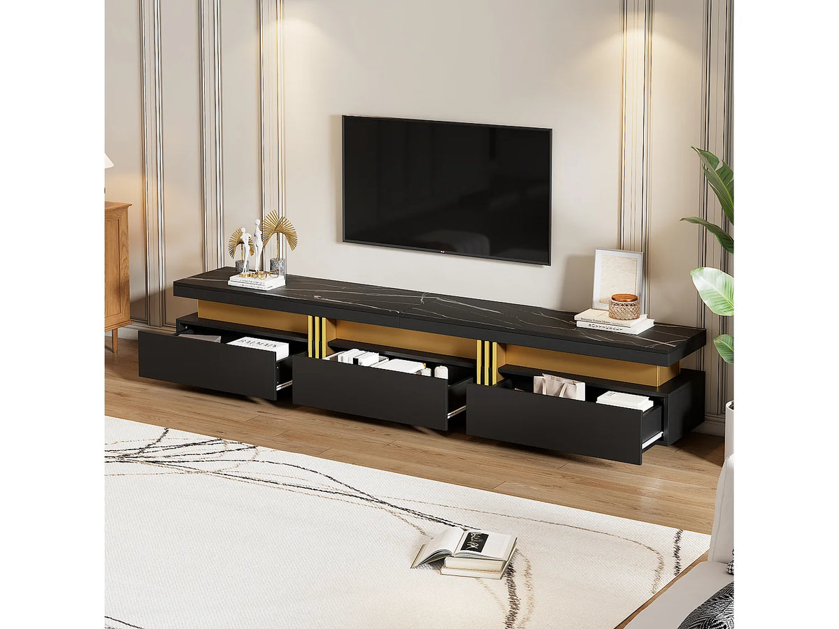 Meuble TV en Bois Noir - MERAX vue 7