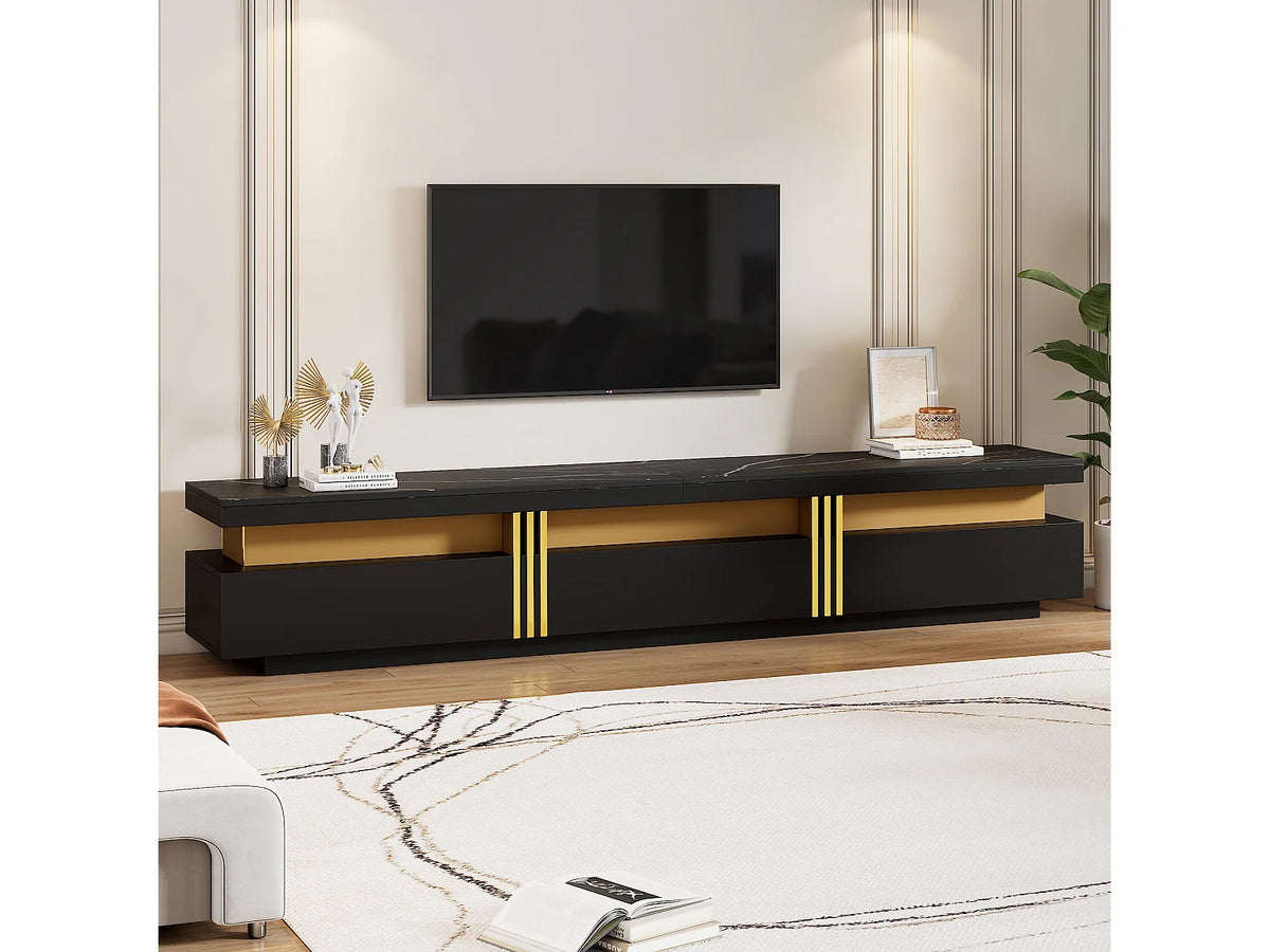 Meuble TV en Bois Noir - MERAX vue 8