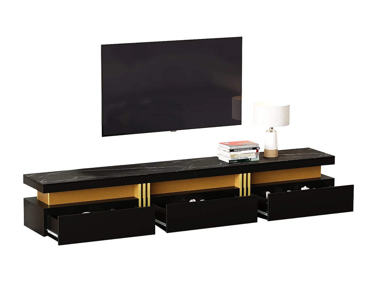 Meuble TV en Bois Noir - MERAX vue 10