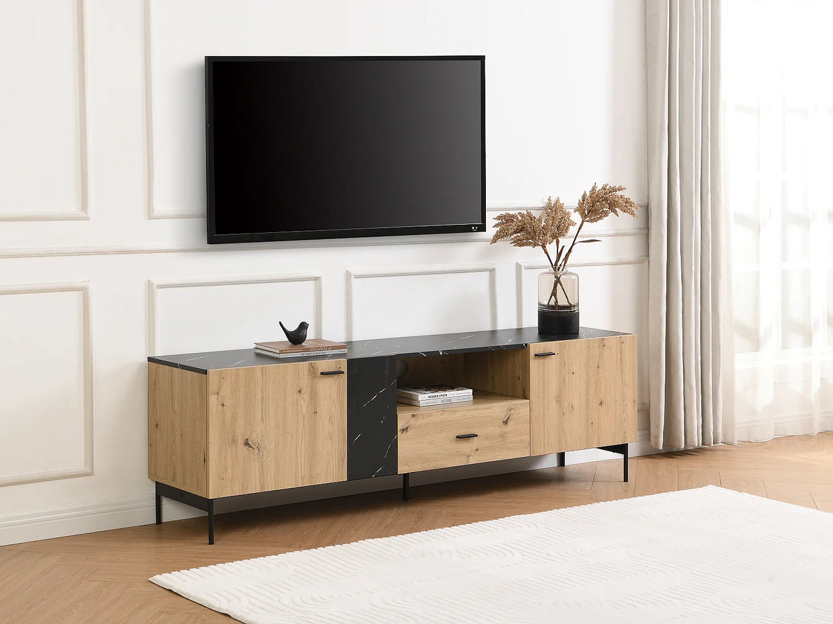 Meuble TV en Bois Noir - LIOMENA