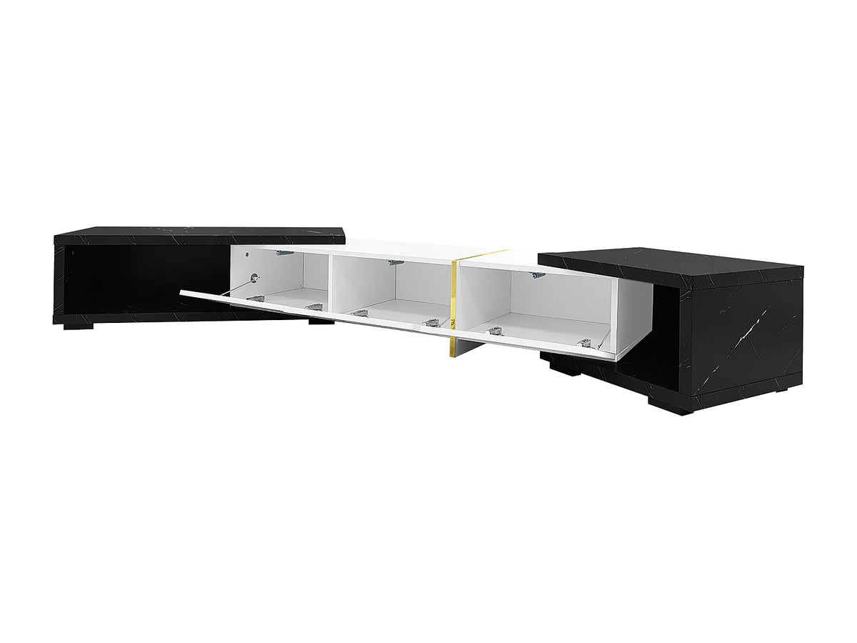 Meuble TV en Bois Blanc 260 cm - MODERNLUXE vue 9