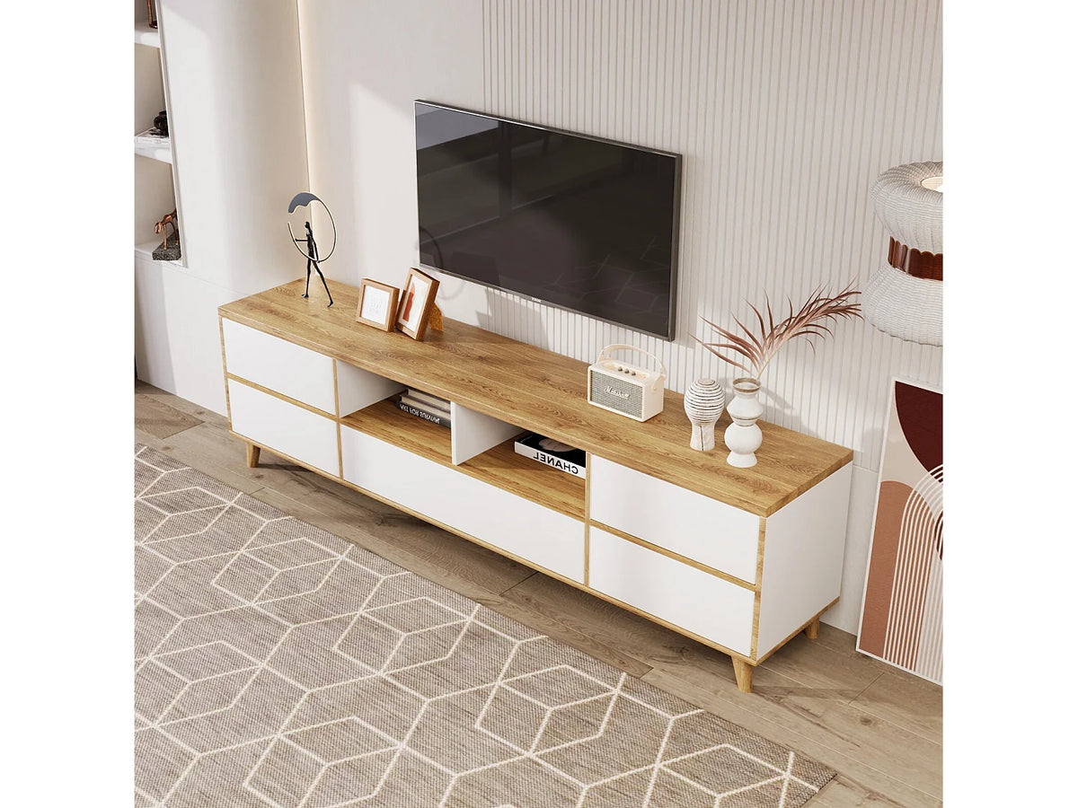 Meuble TV en Bois Blanc 175 cm - DRIPEX vue 8