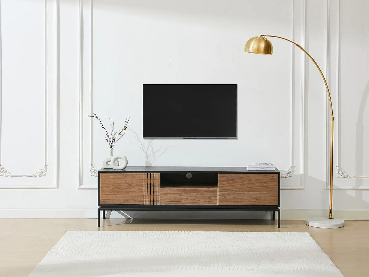 Meuble TV en Métal Noir - ZINORI