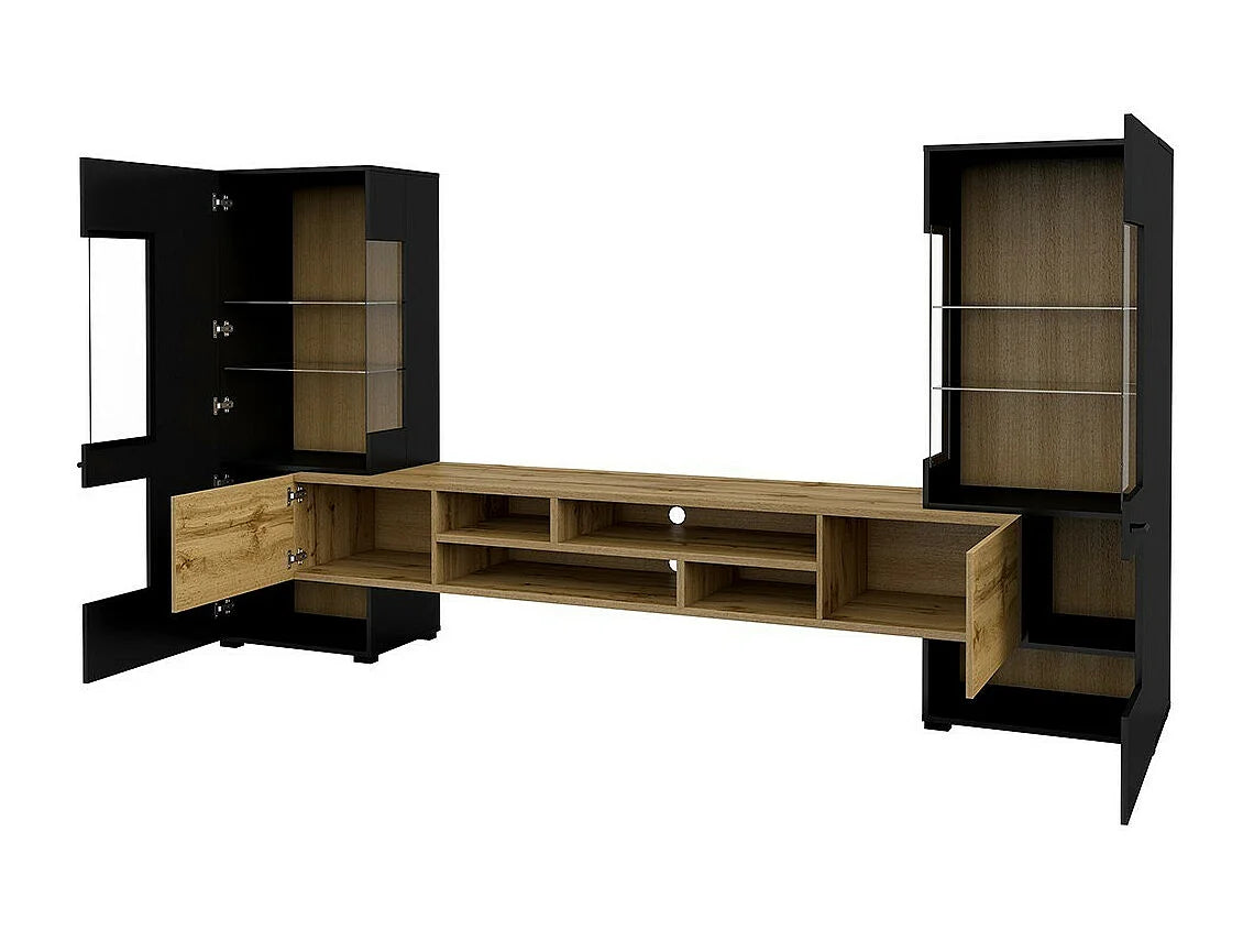 Meuble TV Effet Chêne Noir - KOBEE vue 3