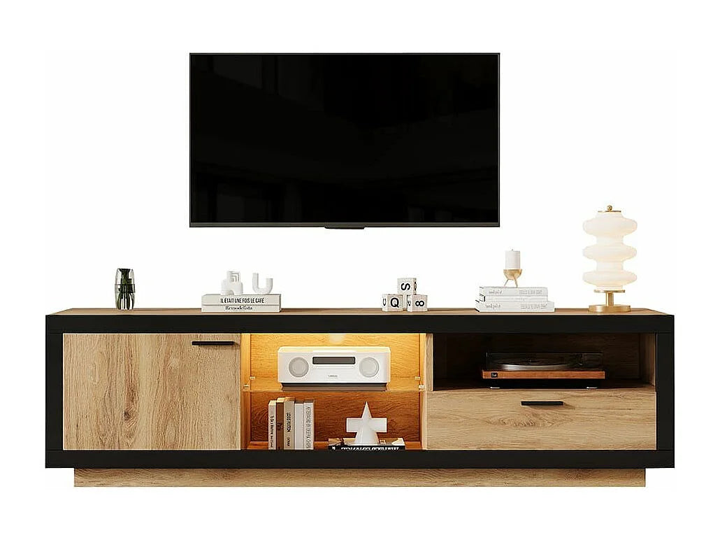 Meuble TV en Verre Noir - SWEIKO vue 2