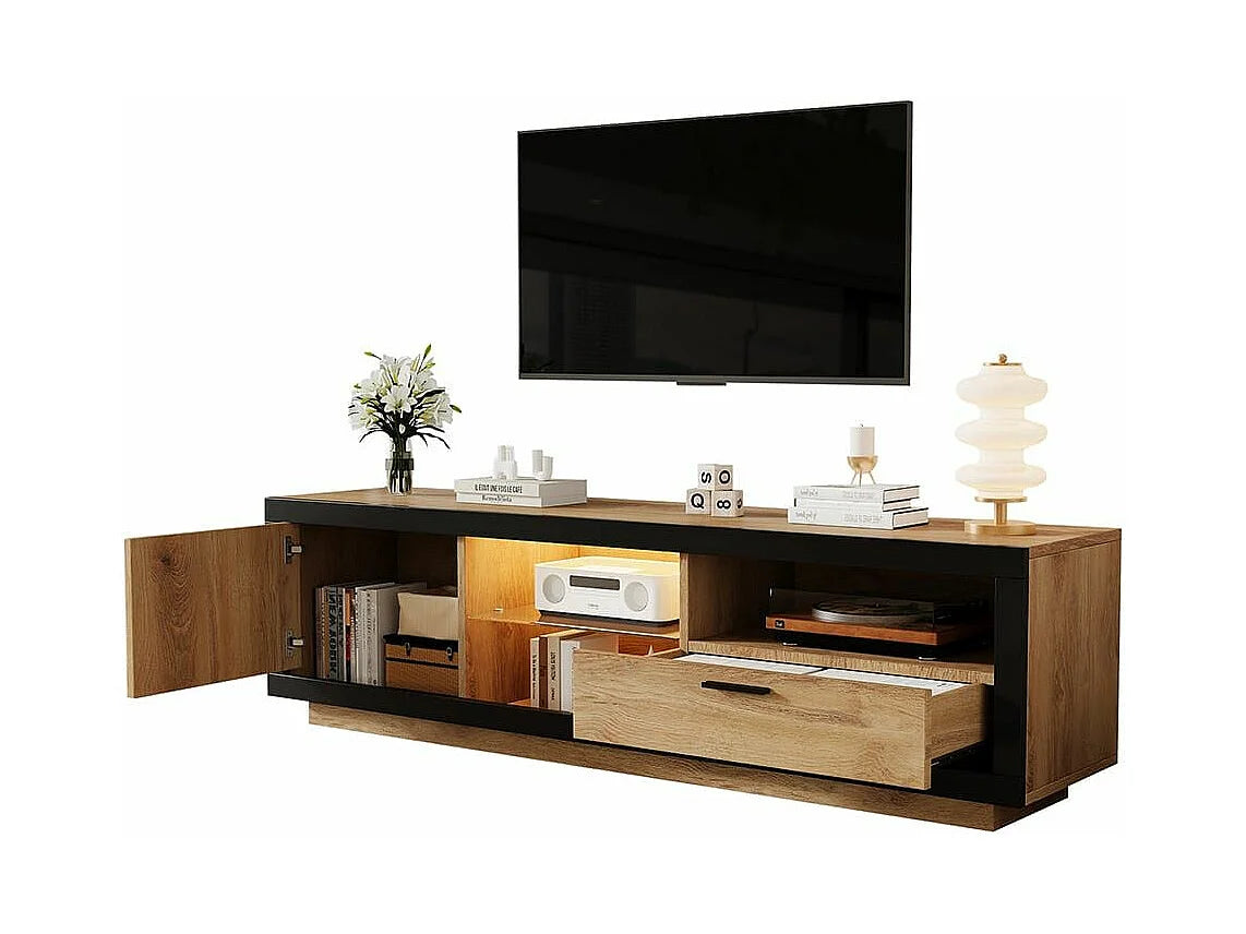 Meuble TV en Verre Noir - SWEIKO vue 6