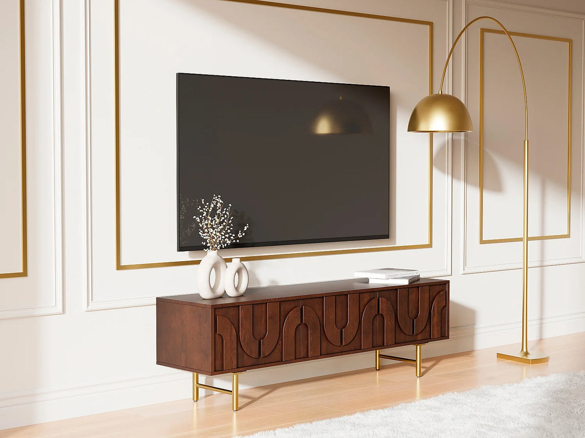 Meuble TV en Manguier 160 cm - MIZORAM vue 5