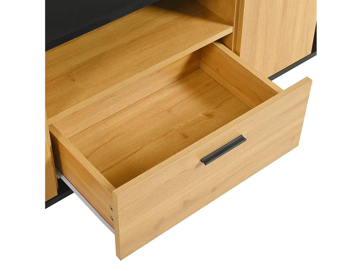Meuble TV Bas en Bois 180 cm 3 Portes - MODERNLUXE vue 9