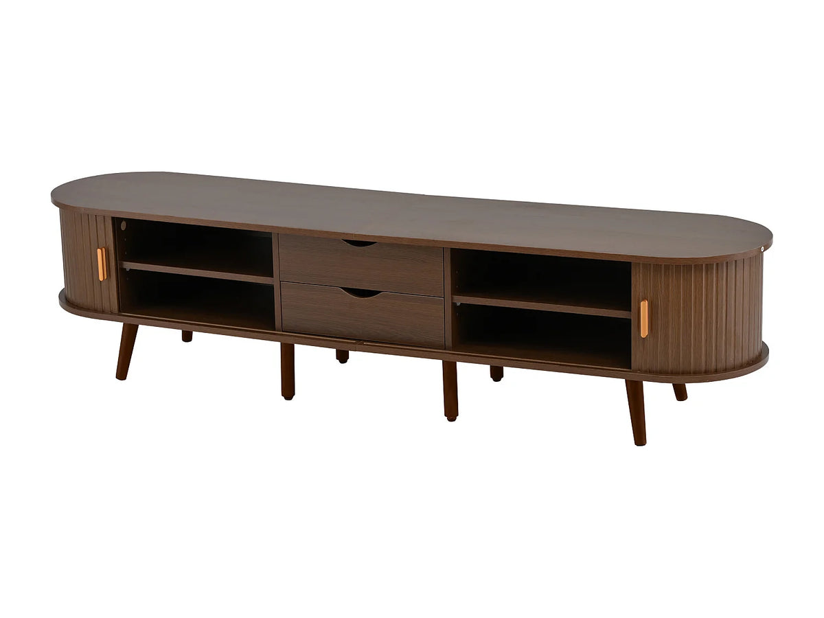 Meuble TV Bas Effet Noyer - MODFU vue 5