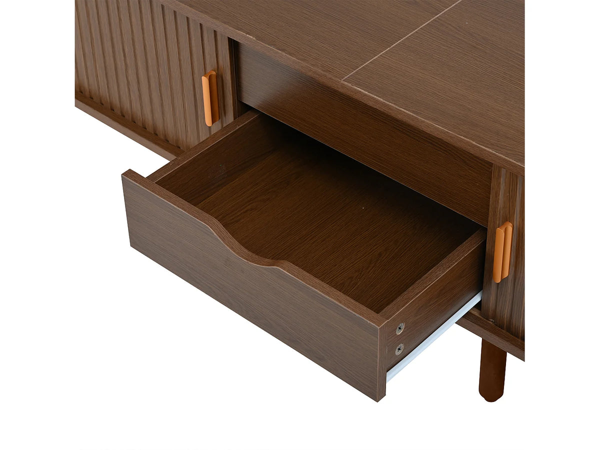 Meuble TV Bas Effet Noyer - MODFU vue 6