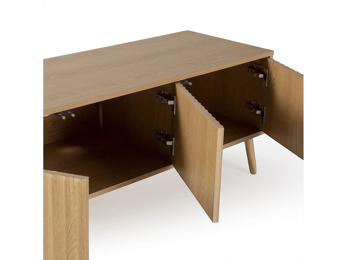 Meuble TV Bas Effet Chêne 160 cm 4 Portes - VS VENTA-STOCK vue 6