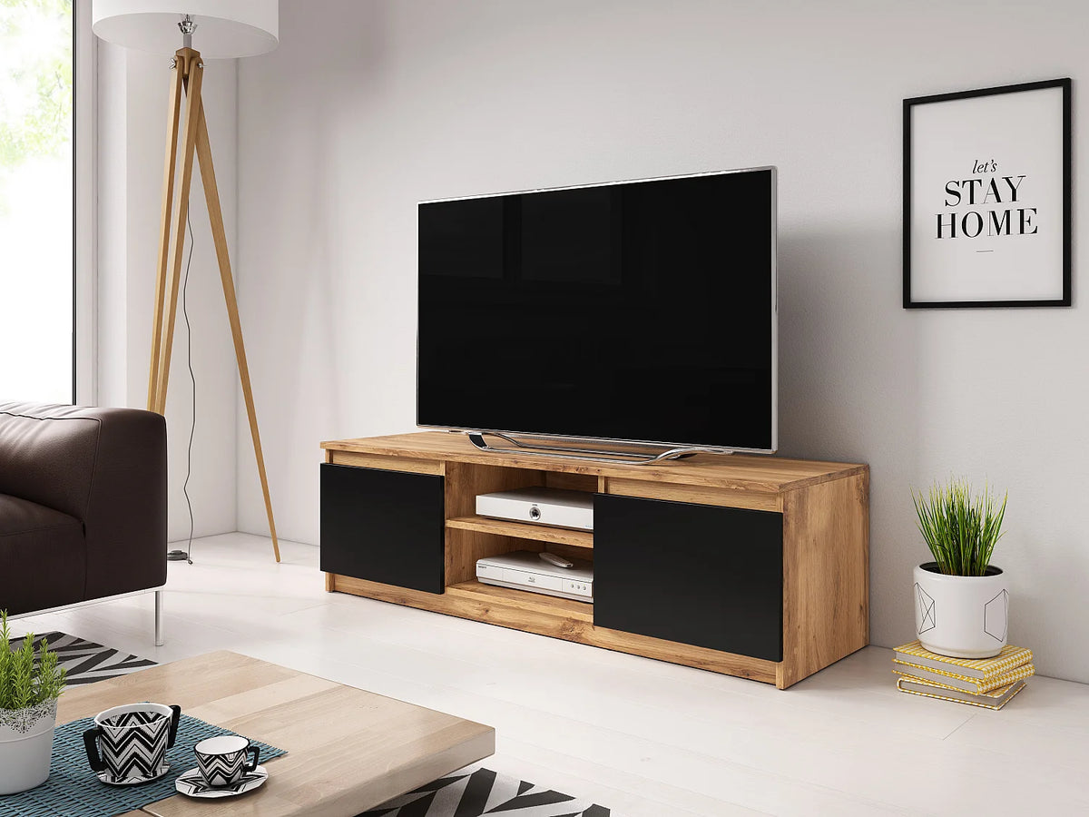 Meuble TV Bas Noir - LAUREN MEBLE BE