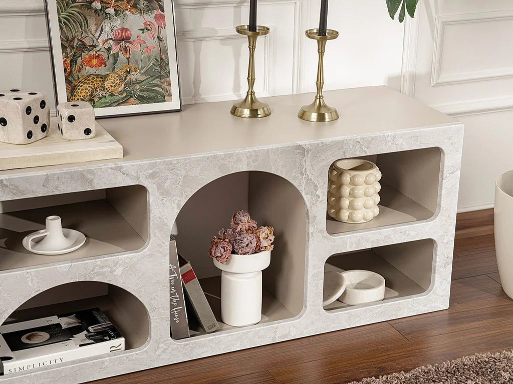 Meuble TV en Bois Gris - LUELA vue 6