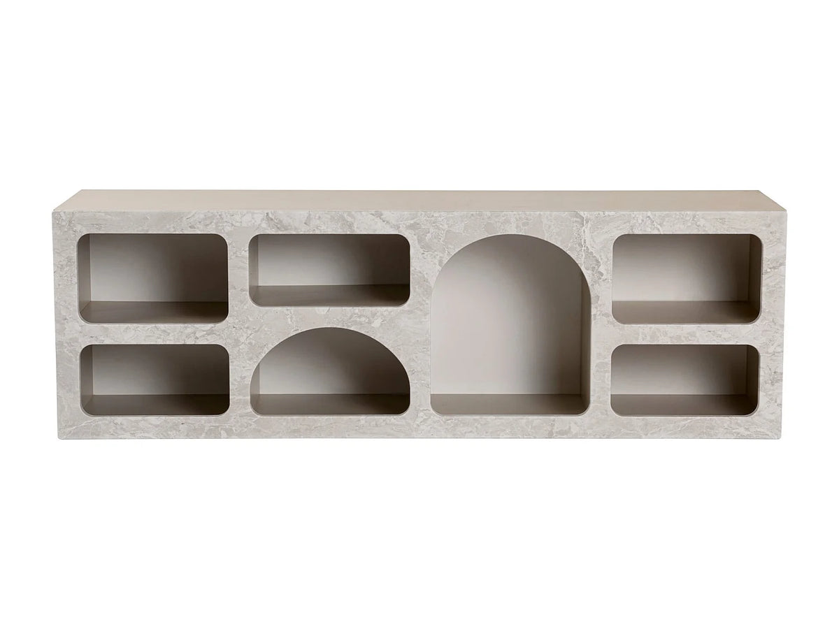 Meuble TV en Bois Gris - LUELA vue 2