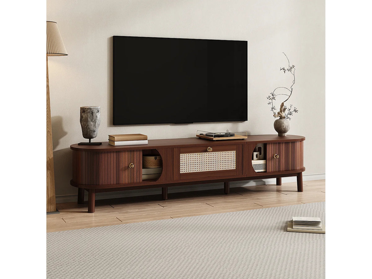 Meuble TV Bas en Bois 170 cm 2 Portes - MODERNLUXE vue 3