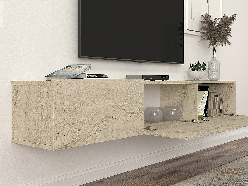 Meuble TV Suspendu en Bois - VIKILA vue 4