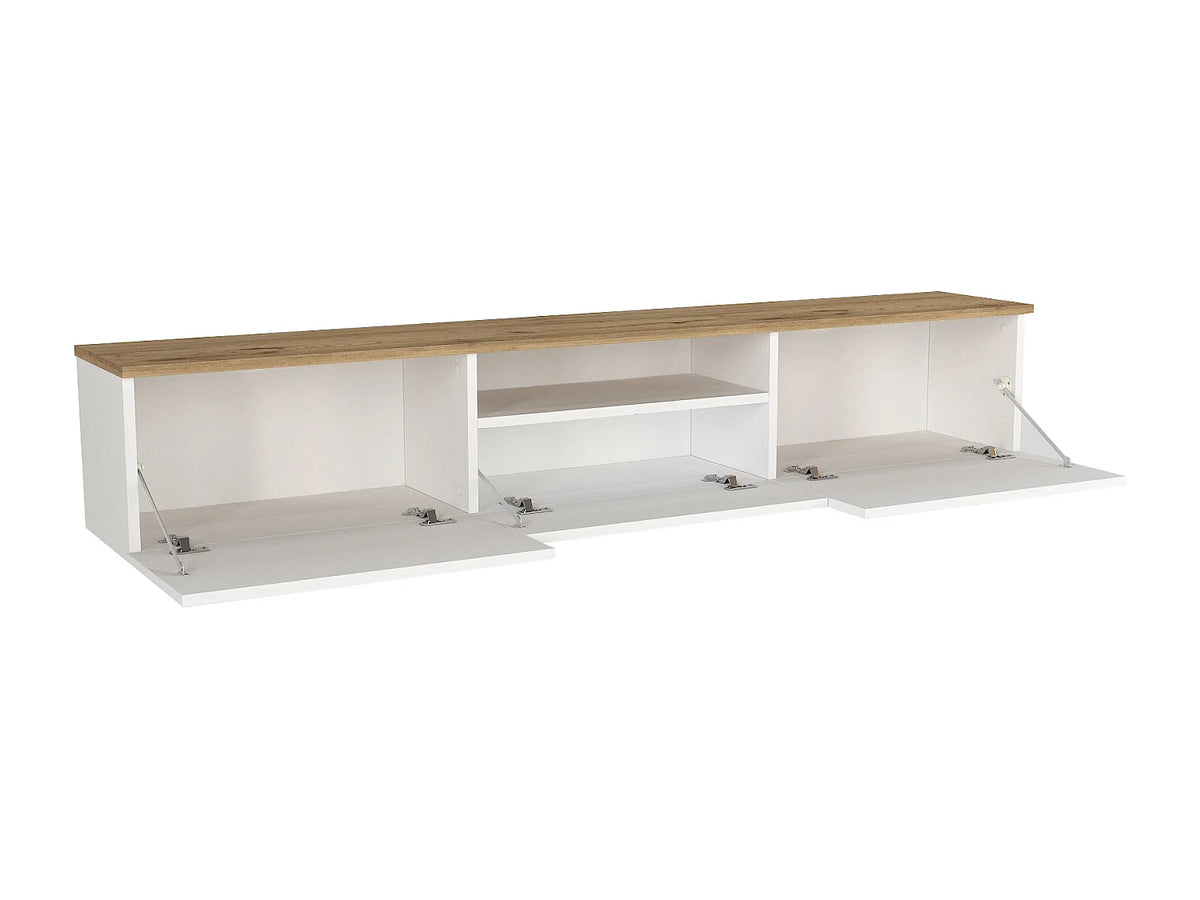 Meuble TV en Bois Blanc 180 cm - LOTULA vue 5