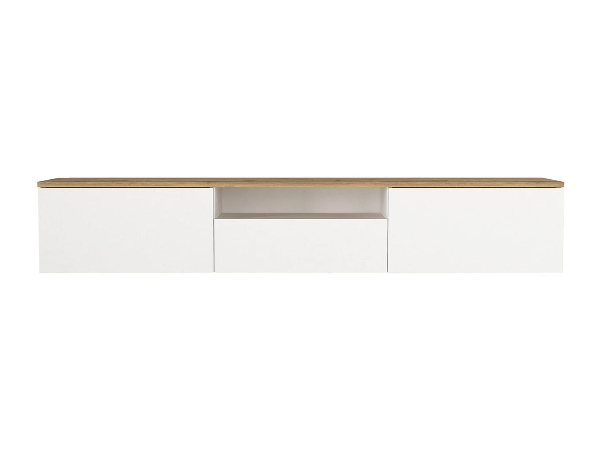 Meuble TV en Bois Blanc 180 cm - LOTULA vue 2