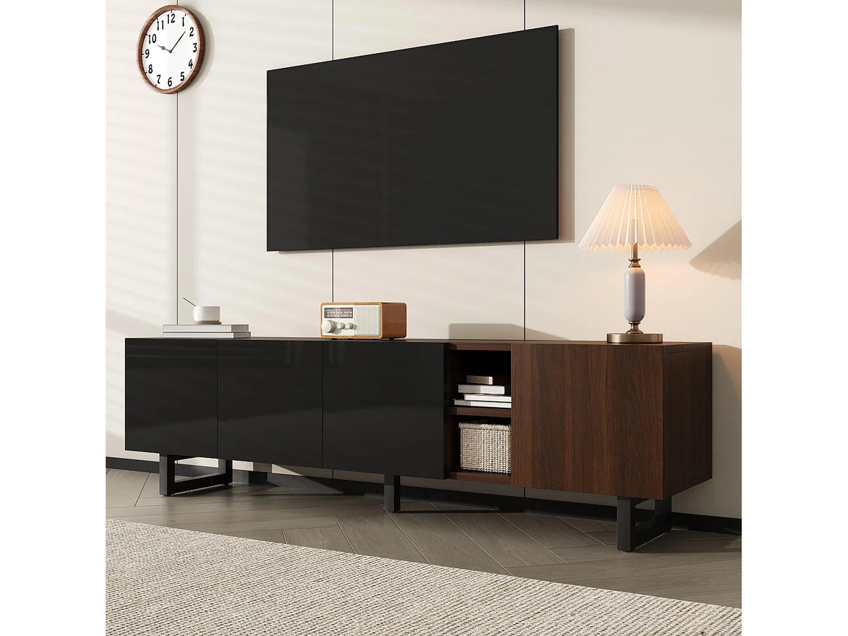 Meuble TV en Bois Noir 180 cm - MODERNLUXE vue 5