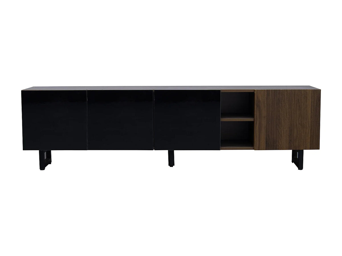 Meuble TV en Bois Noir 180 cm - MODERNLUXE vue 9