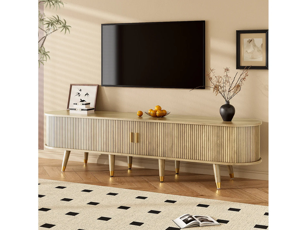 Meuble TV Bas en Bois 175 cm 2 Portes - MODERNLUXE vue 4