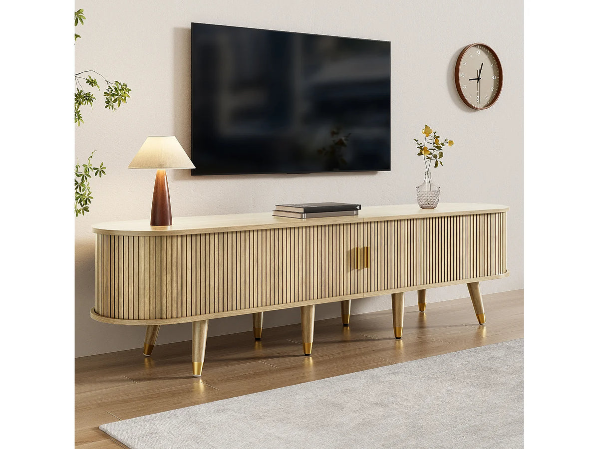 Meuble TV Bas en Bois 175 cm 2 Portes - MODERNLUXE vue 5