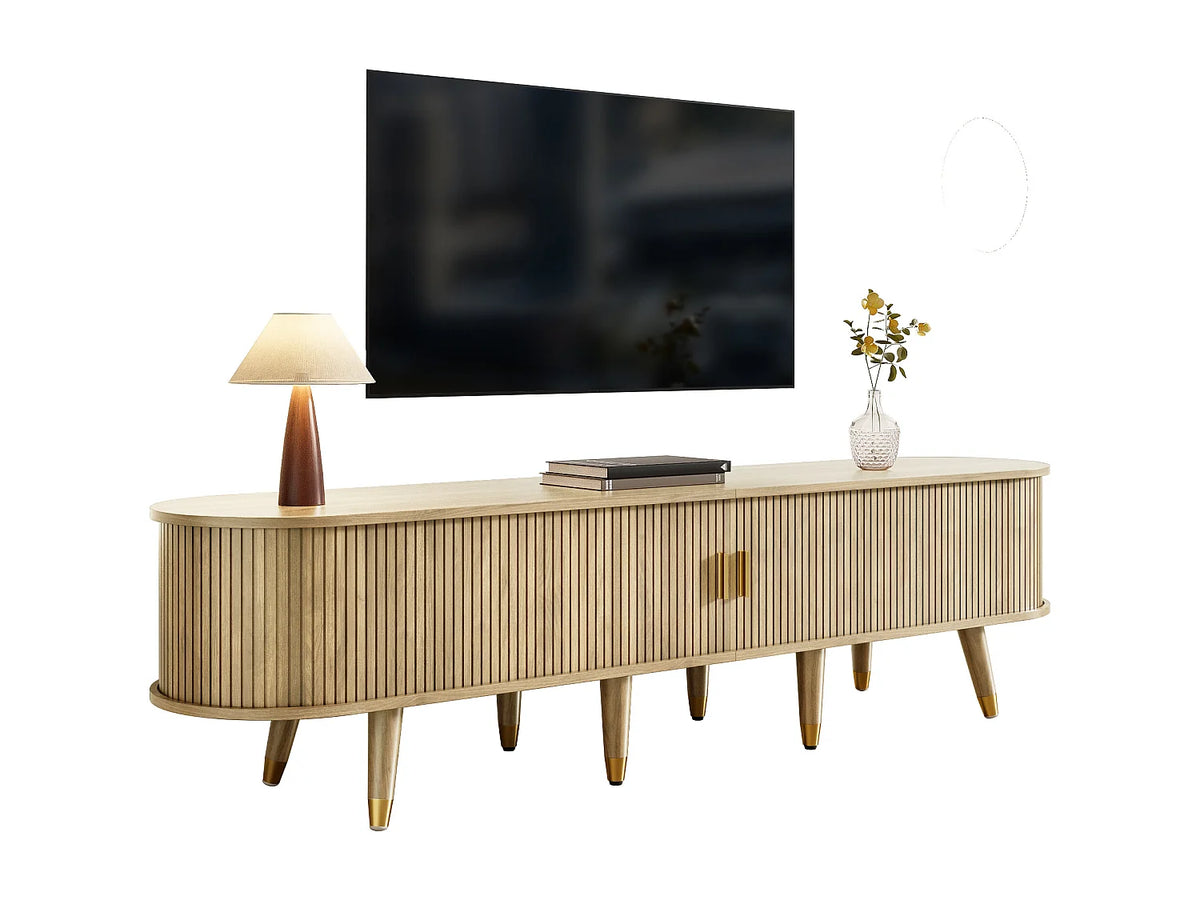 Meuble TV Bas en Bois 175 cm 2 Portes - MODERNLUXE vue 6