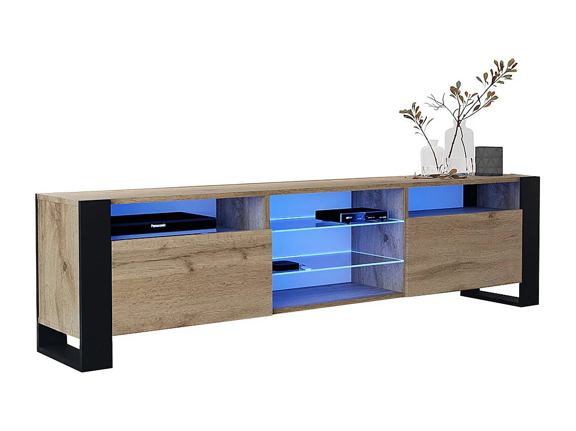 Meuble TV Effet Chêne Blanc - DUSINE INDUSTRIES vue 2
