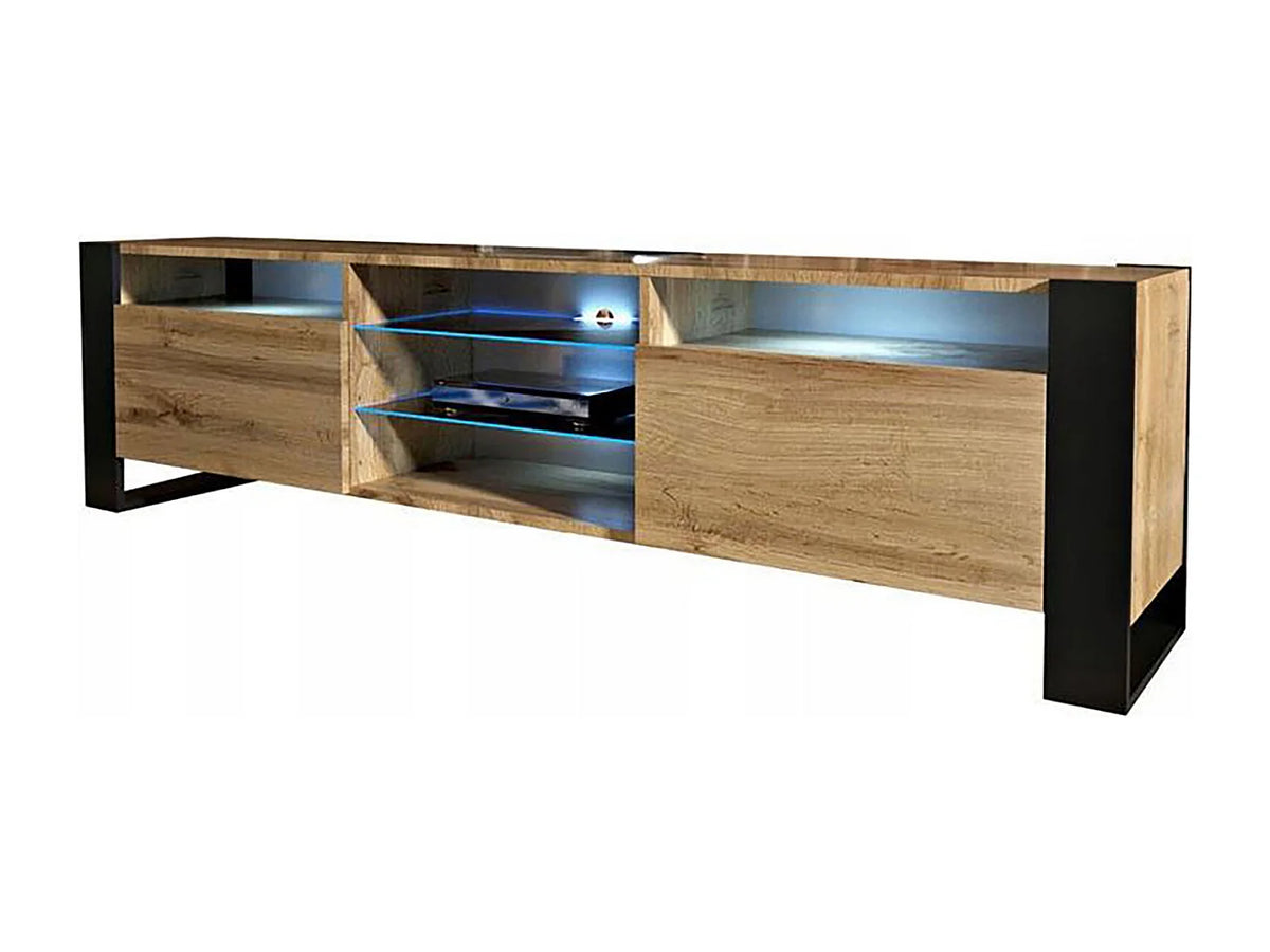 Meuble TV Effet Chêne Blanc - DUSINE INDUSTRIES vue 3