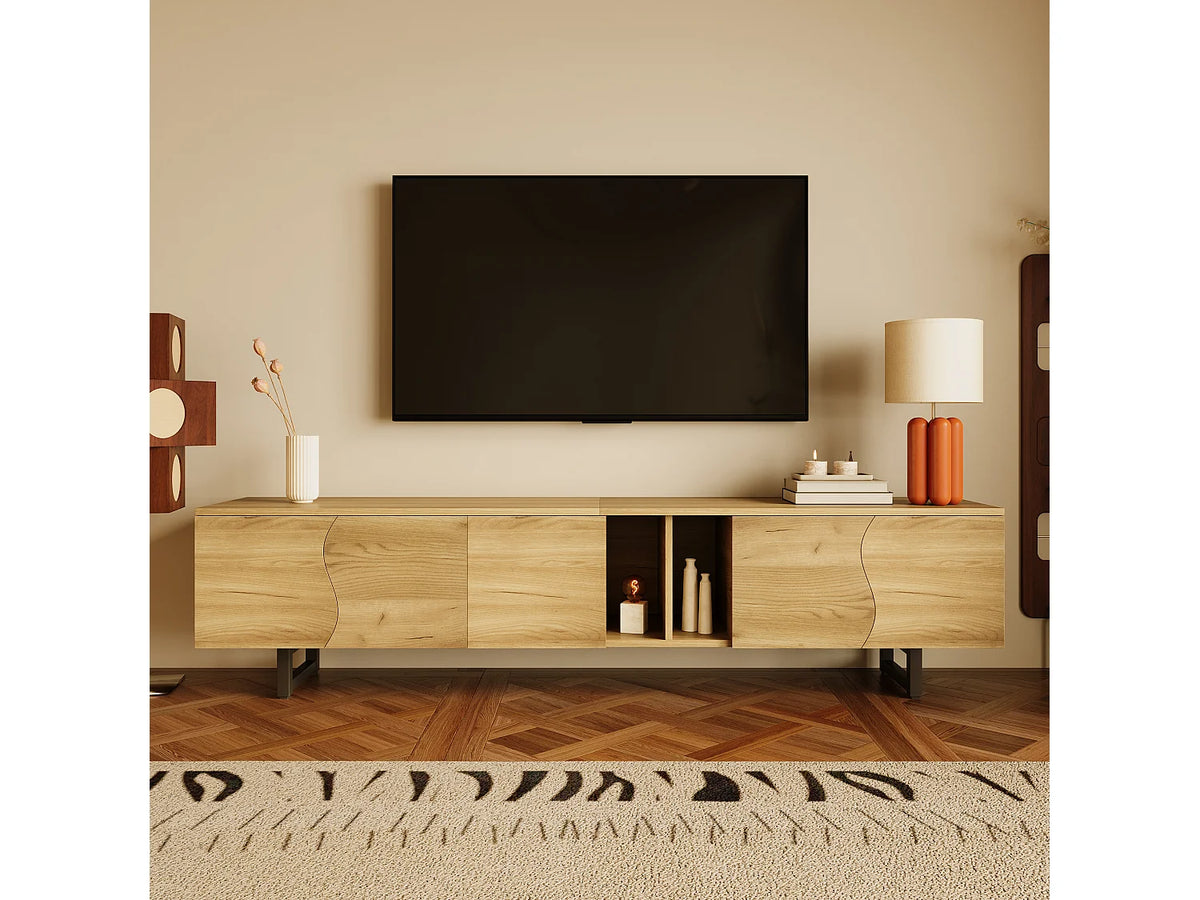 Meuble TV en Bois Moderne 191 cm - MERAX vue 6